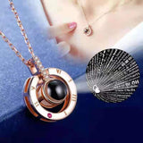 Fashion exquisite necklace 100 I Love You Language necklace I Love you Projection necklace (holiday gifts)