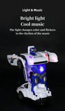 Electric universal automatic shape-shifting police car Light music robot boy toy