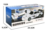 Electric universal automatic shape-shifting police car Light music robot boy toy