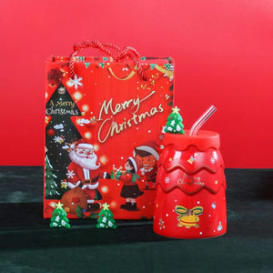 Christmas mug advanced ceramic water cup with cover family couple cup (gift box can send couples, send relatives, send friends)