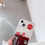 Phone case Cola Quicksand iPhone15 phone case Fun fun transparent phone case