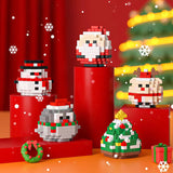 Christmas building blocks Holiday gift Santa Claus Holiday gift Christmas elk Christmas snowman Holiday gift