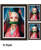 Kamado Tanjirou/Kamado Nezuko HD 3D GRADIENT DEFORMATION THREE-DIMENSIONAL DECORATIVE PAINTINGS COOL CHARACTERS SUPER HANDSOME(FOR OTHER DESIGNS, PLEASE CONTACT US)