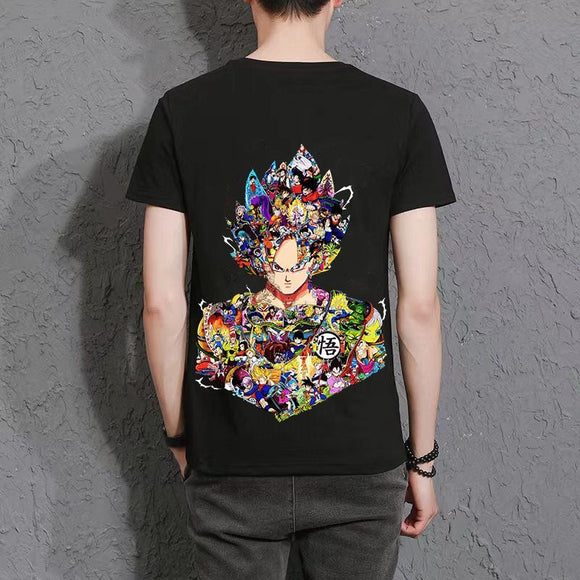 Goku puzzle High appearance level Trend T-shirt cute and handsome characters(The real product is more delicate than the picture.)