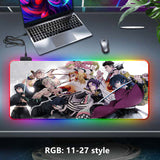 Kamado Tanjirou/Kamado Nezuko Super handsome and cool seven color light color change thickened mouse pad LED light keyboard pad Meaning game gradient horse running light