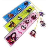 Tanjirou/Nezuko/Giyuu Lovely ruler for primary school children straight ruler hanging pendant quicksand ruler