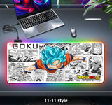 Son Goku Super handsome and cool seven color light color change thickened mouse pad LED light keyboard pad Meaning game gradient horse running light