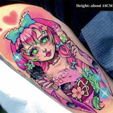 Tanjirou/Nezuko/Zenitsu/Inosuke stick a thigh waterproof flower arm tattoo tattoo paste (Buy two, get one free, Buy five, get two free, size: 18 cm)