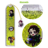 Tanjirou/Nezuko/Giyuu Lovely ruler for primary school children straight ruler hanging pendant quicksand ruler