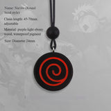 Uzumaki/Uchiha Handmade natural purple sandalwood tissue marker necklace set