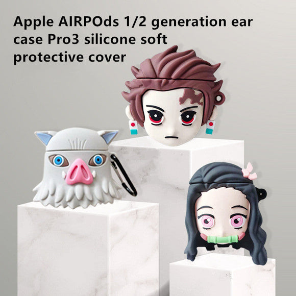 Kamado Tanjirou Suitable for Apple AIRPOds 1/2 generation ear case Pro3 silicone soft protection