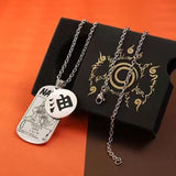 Sasuke/Kakashi/Jiraiya Fashion handsome titanium steel metal necklace pendant