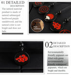 Uzumaki/Uchiha Handmade natural purple sandalwood tissue marker necklace set