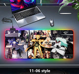 Uchiha Sasuke Super handsome and cool seven color light color change thickened mouse pad LED light keyboard pad Meaning game gradient horse running light