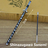 Kamado Tanjirou/Agatsuma Zenitsu katana Sunwheel knife toy stationery rustproof titanium alloy pen decoration (support a variety of pen cores)