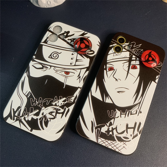 Uchiha Sasuke/Hatake Kakashi Silicone Soft Cool Case For Fun Rotating Sharingan Handmade iPhone Case