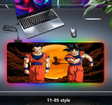 Son Goku Super handsome and cool seven color light color change thickened mouse pad LED light keyboard pad Meaning game gradient horse running light