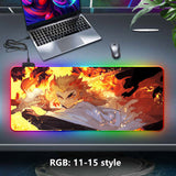 Kamado Tanjirou/Kamado Nezuko Super handsome and cool seven color light color change thickened mouse pad LED light keyboard pad Meaning game gradient horse running light