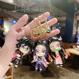 Kamado Tanjirou/Kamado Nezuko Hand-held Doll Key Chain Animation Car Key Pendant Action Figure Creative Bag Pendant Key Chain(Buy 2 and get 1 free)