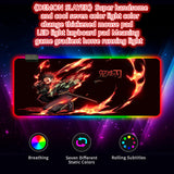 Kamado Tanjirou/Kamado Nezuko Super handsome and cool seven color light color change thickened mouse pad LED light keyboard pad Meaning game gradient horse running light