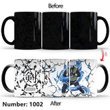 Uchiha Sasuke Color-Changing Mug Ceramic Heated Water Gradient Magic Coffee Mug cup(Serve with lid and spoon)