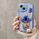 Stitch Apple silicone crash-resistant mobile phone stents phone case