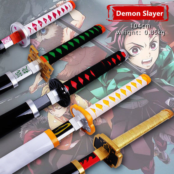 Kamado Tanjirou/Agatsuma Zenitsu COS Katana Character 1:1 Wood Knives Wooden Sword Are Cool Props