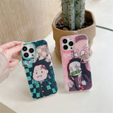 Tanjirou/Nezuko Apple exquisite Trend Silicone Anti-collision phone case