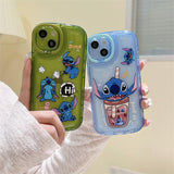 Stitch Apple silicone crash-resistant mobile phone stents phone case