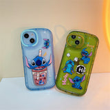 Stitch Apple silicone crash-resistant mobile phone stents phone case