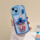 Stitch Apple silicone crash-resistant mobile phone stents phone case