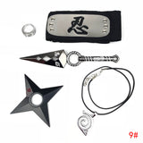 Sasuke1:1 metal kunaishuriken ring headband necklace  suit (apply to costume play)