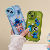 Stitch Apple silicone crash-resistant mobile phone stents phone case