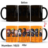 Uchiha Sasuke Color-Changing Mug Ceramic Heated Water Gradient Magic Coffee Mug cup(Serve with lid and spoon)