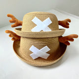 Chopper rolelogo lovely cartoon cos accessories dome antlers summer sunhat