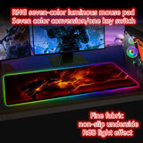 Kamado Tanjirou/Kamado Nezuko Super handsome and cool seven color light color change thickened mouse pad LED light keyboard pad Meaning game gradient horse running light