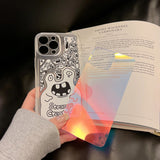 Apply to iPhone transparent mobile phone shell the dazzle light laser paper