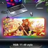 Kamado Tanjirou/Kamado Nezuko Super handsome and cool seven color light color change thickened mouse pad LED light keyboard pad Meaning game gradient horse running light