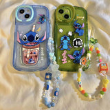 Stitch Apple silicone crash-resistant mobile phone stents phone case