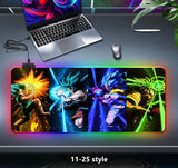 Son Goku Super handsome and cool seven color light color change thickened mouse pad LED light keyboard pad Meaning game gradient horse running light